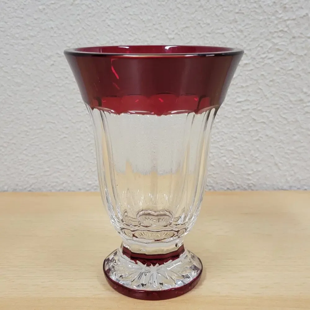 RARE Waterford Crystal SIMPLY RED (2003-2004) Fluted Footed Vase 5